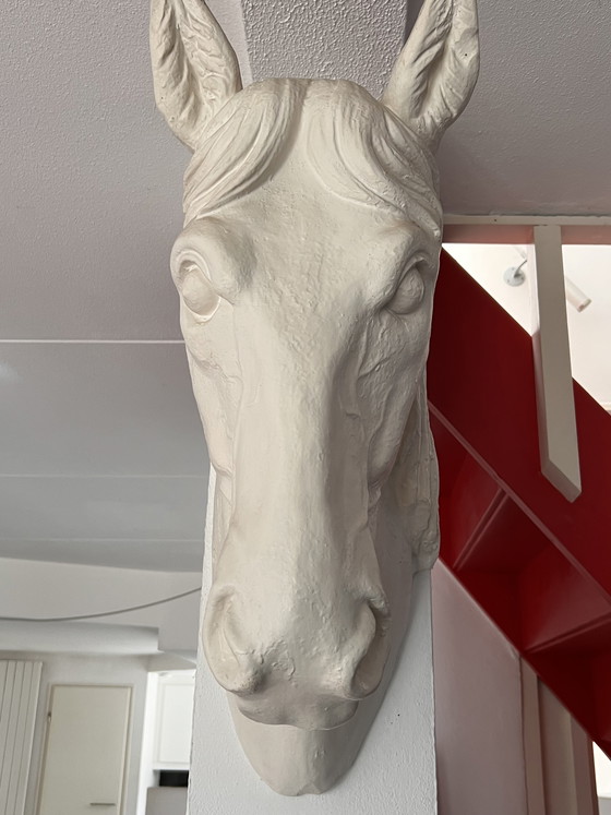 Image 1 of White metal horse head