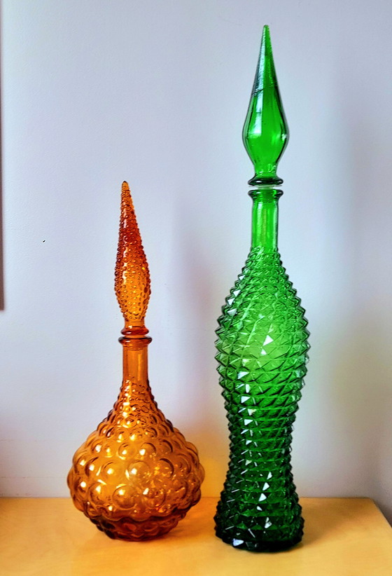 Image 1 of Green Empoli Italian carafe, 1970