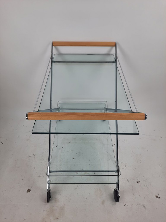 Image 1 of Carrello bar vintage Galloti & Radice "Mister", carrello di servizio, design modernista, Italia anni '90