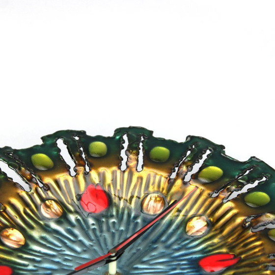 Image 1 of Franco Bastianelli - enameled wall clock - 1960s - Laurana Rame D'arte, Italy