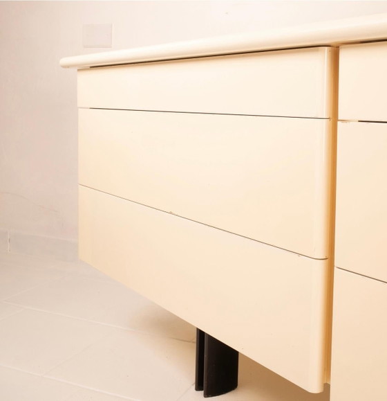 Paolo Piva Alanda Cassettiere Crema per B&B Italia 1970 – Wood, polished steel, Postmodern (photo 11 of 19)