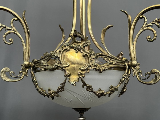 Lustre de style Louis XV. Bronze massif, cristal. – Crystal (photo 2 of 14)