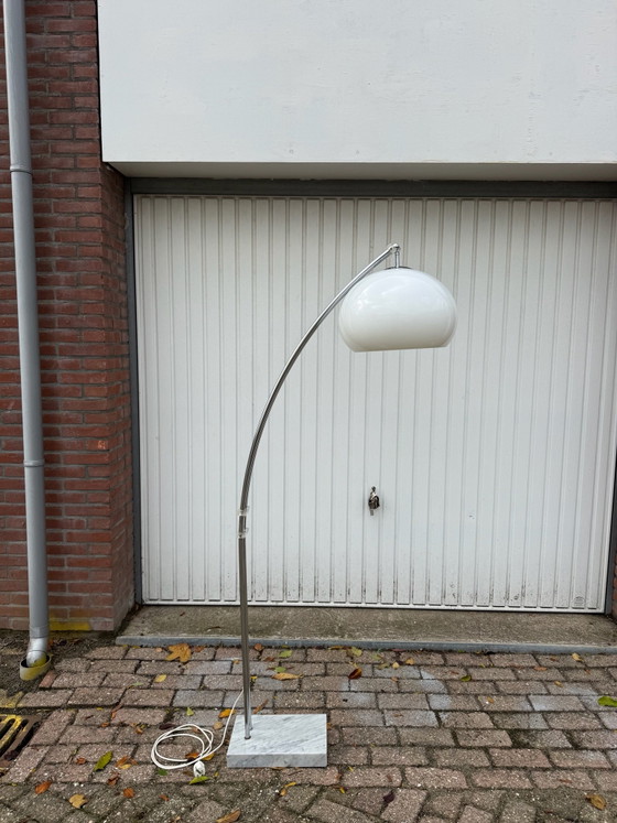 Vintage Goffredo Reggiani Italian design arc lamp, Floor lights, Chrome, Marble, Grey (photo 3 of 14)