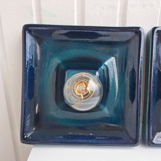 Rare find: 2 Hustadt lamps in petrol green (+ one free) Mid-Century Space Age 1970s – Hustadt Leuchten (photo 7 of 14)