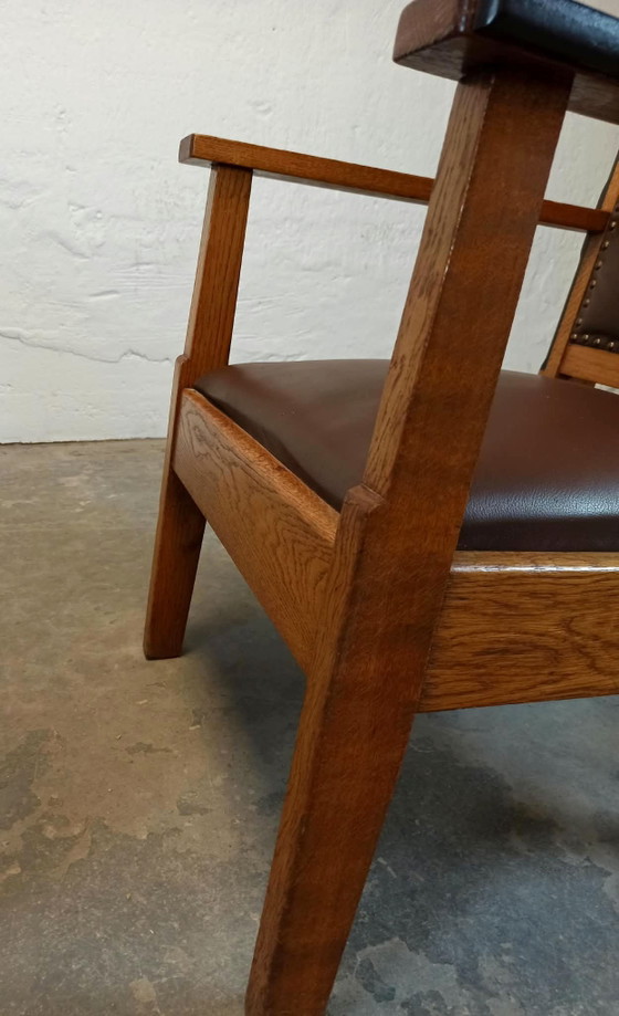 2 x Art Deco armchairs – Skai, Wood (photo 6 of 15)