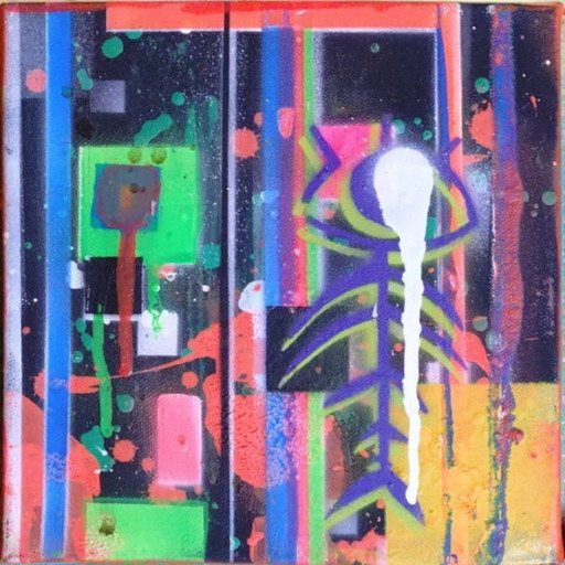 Future - philosophie visuelle utilisant graffiti acrylique et pochoirs