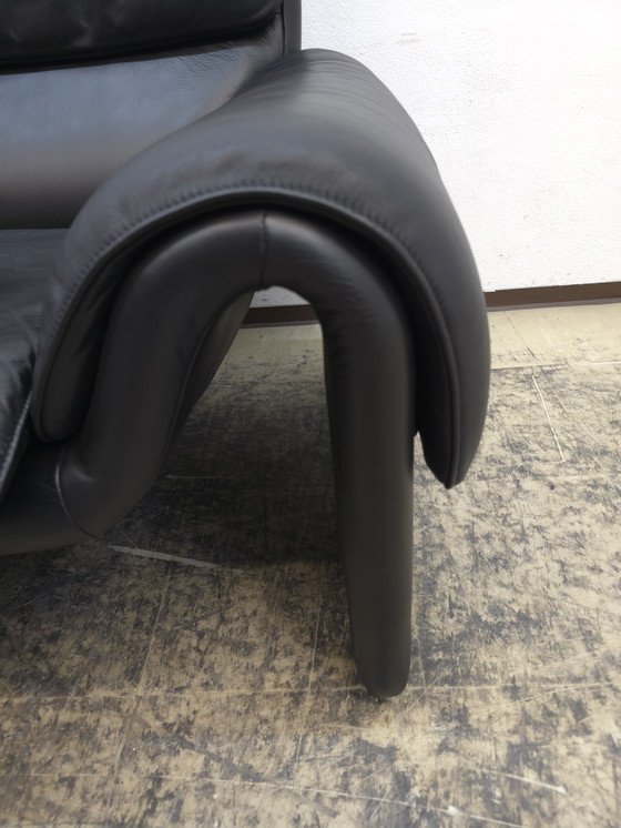 Image 1 of De Sede ds 2011 Black Two-Seater Designer Sofa Leather Sofa Couch desede