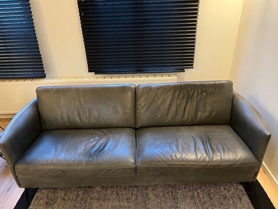 Image 1 of Vilmers: sofá de cuero (4 plazas) y reposapiés