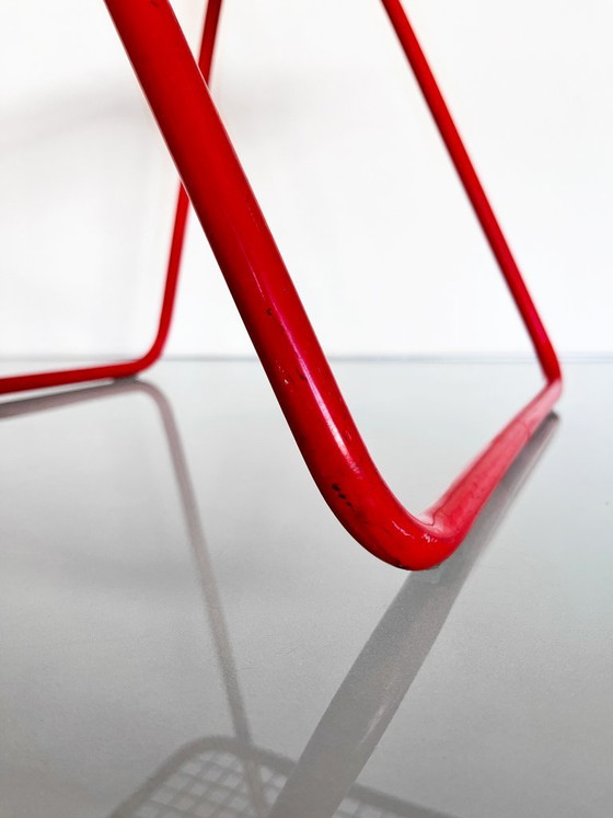 Chaise vintage IKEA rouge Niels Gammelgaard Ted Net des années 80 – Chaises pliantes, Metal (photo 9 of 10)