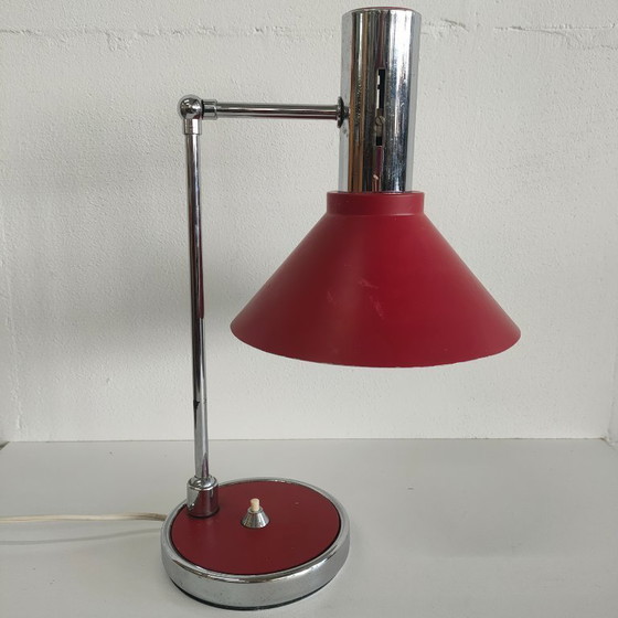 Image 1 of Lampada da tavolo vintage 60 ies Stilux Milano (nero e rosso)