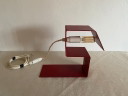 Vintage Geometric Red Metal Table Lamp, 1970s