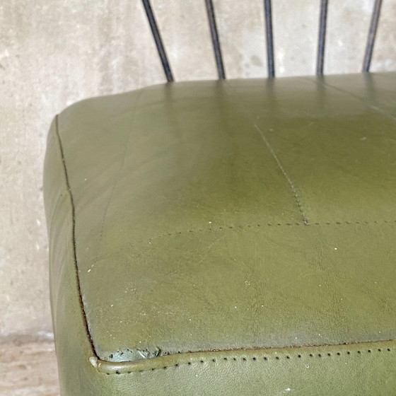 Image 1 of Paire de fauteuils vintage 1960's métal et simili-cuir vert