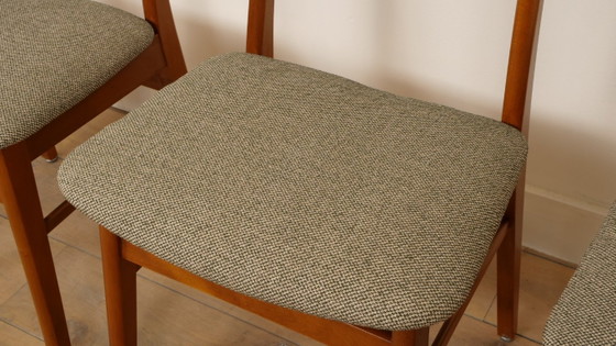Image 1 of 4 sillas de comedor | Farstrup | Modelo 210 | Restauradas | Verde