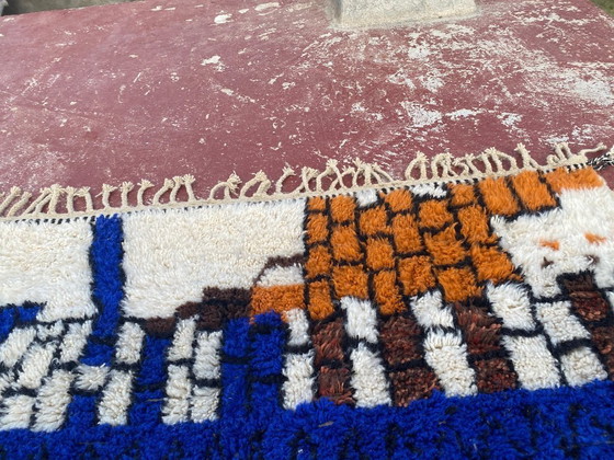Image 1 of Kleurrijk Marokkaans Beni Ourain-tapijt 300 x 200 cm – Handgeweven wollen Berber-tapijt