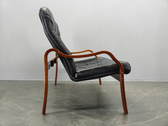 Image 1 of Scandinavian Leather Sofa in the Style of Alvar Aalto, 1970s