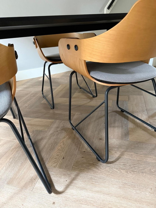 4x BD Barcelona Design Eetkamerstoel – eetkamerstoelen, Metal, Wood (photo 2 of 7)