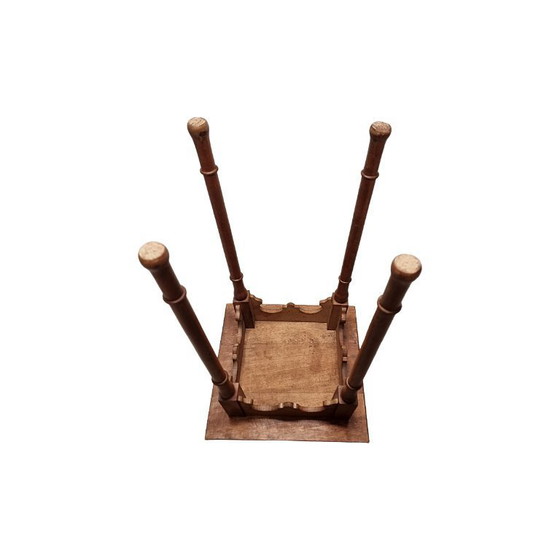 Image 1 of Mesa auxiliar francesa antigua con tapa con incrustaciones, de alrededor de 1900