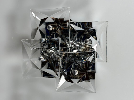 Image 1 of Lampada da parete Wall Scone anni '60/'70 di Kinkeldey Leuchten, design in vetro e cromo