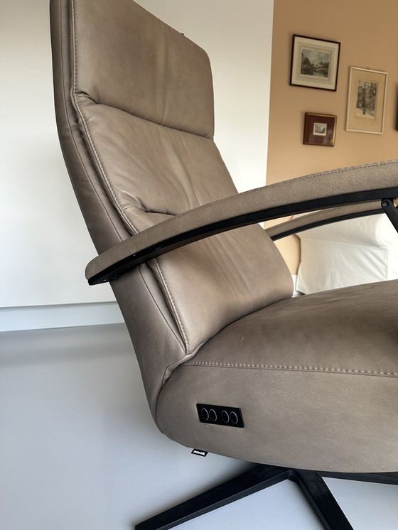 Image 1 of Sillón reclinable de cuero Design Montel con ajuste eléctrico de 2 motores