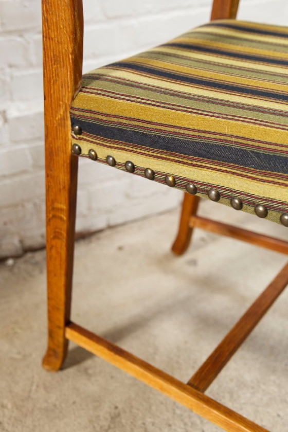 Image 1 of 4x oak and wool dining room chairs by Henning Kjaernulf, 1960's