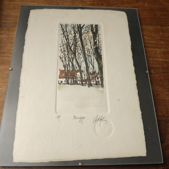 Image 1 of André Colpin – Brugge – E/A Artist Proof Ets – Gesigneerd & Blindgestempeld