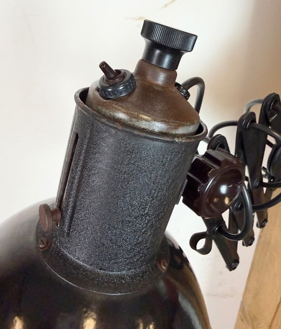 Image 1 of Lámpara de pared industrial de tijera esmaltada en negro, años 50