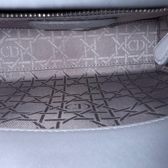 Image 1 of DIOR LADY MINI - CANNAGE LAMBSKIN GRAY GOLD HARDWARE CHAIN STRAP