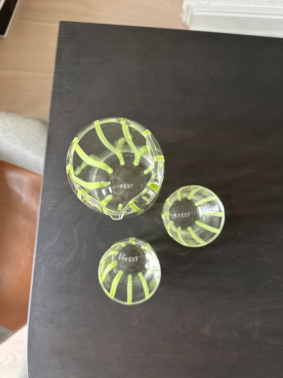 Image 1 of Caraffa per acqua a strisce Fest