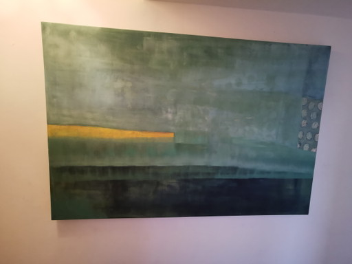 Wattenmeerlandschaft 150x100 - von Nathalie Van Barneveld - Acrylfarbe auf Leinwand Leinwand mit Holzkeilrahmen