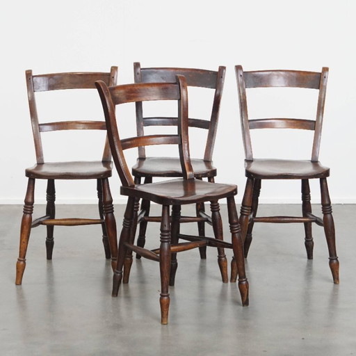 4 x Antique English Oxford dining/kitchen chair