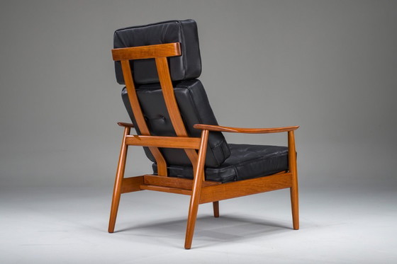 Image 1 of  Mid Century Modern FD 164 fauteuil in teak en zwart leer van Arne Vodder voor Cado, Denemarken, 1960