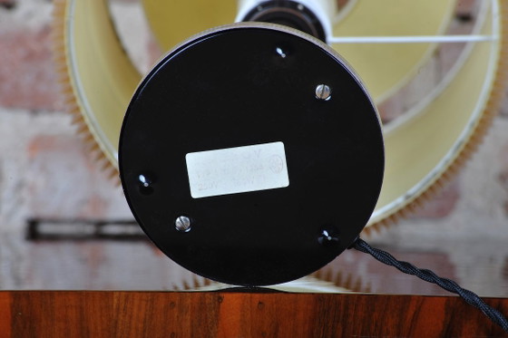 Restored Art Deco Table Lamp Chromed Steel, Beech, Parchment, Czech, 1940s – Metal, Paper (photo 9 of 11)