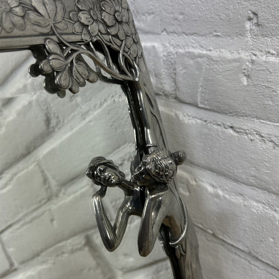 Image 1 of Miroir ancien Art Nouveau Jugendstil "Le premier coucou" Miroir Echo