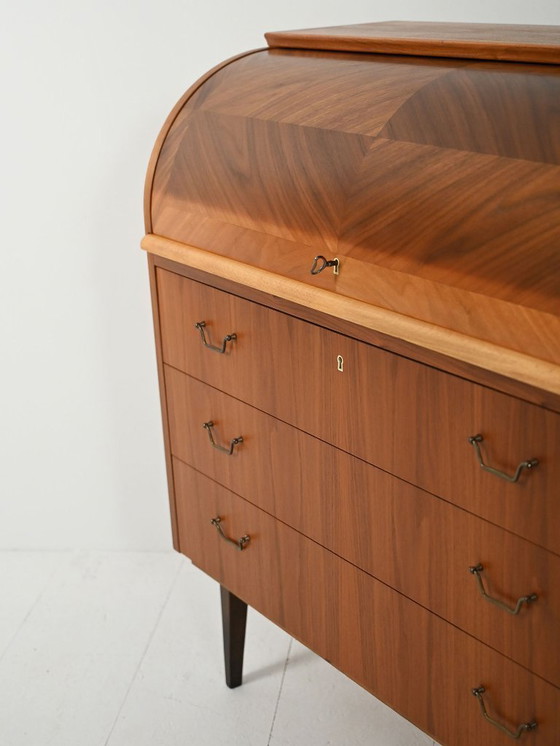 Image 1 of Secretaire scandinavo in teak con tamburo scorrevole