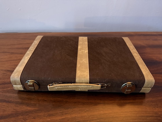 Image 1 of Set da backgammon vintage – oggetto di design rivestito in tessuto – anni '70