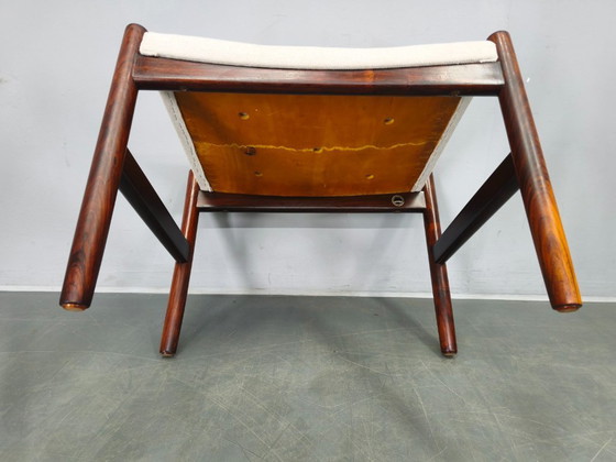 Image 1 of Deense poef van palissanderhout van Spottrup, jaren 60.