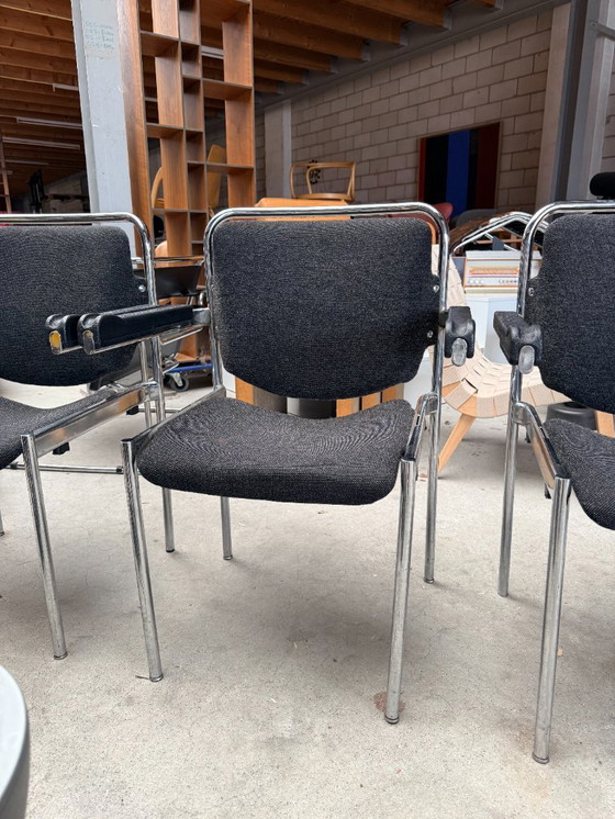 Image 1 of Vintage Schöder & Henzelmann tubular frame stackable chairs (more in stock)