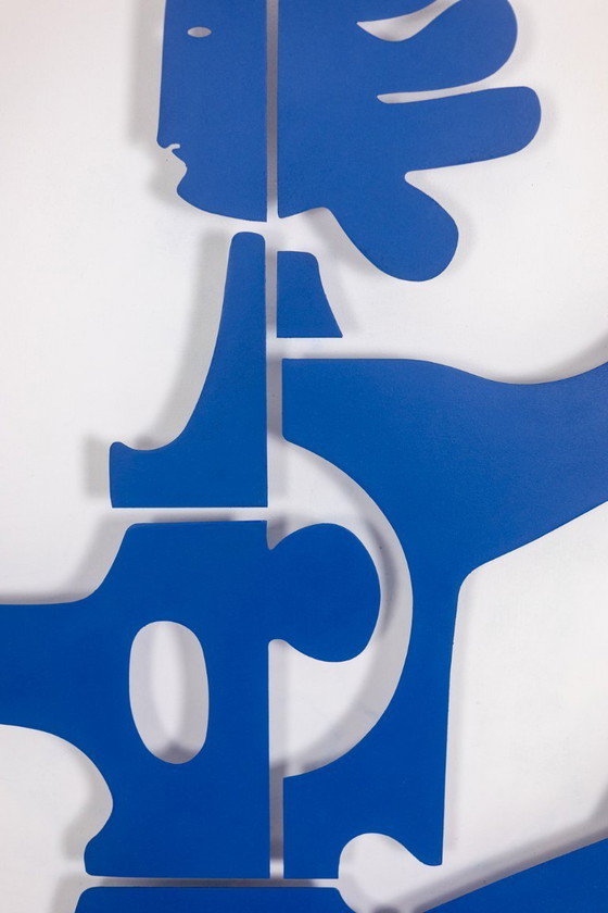 Image 1 of Antonine de Saint Pierre. Letrero Eva en metal lacado azul marino. Contemporáneo.