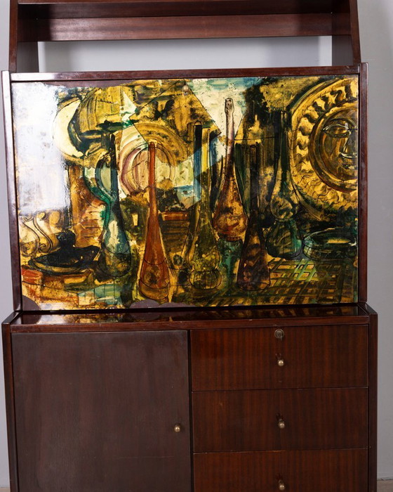 Image 1 of Pagina 1 di 29 Credenza alta in legno vintage anni '50 disegnata da Umberto Mascagni