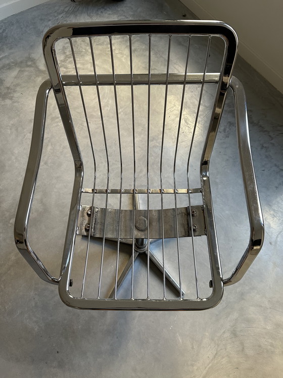 Image 1 of Vintage Chroom Draad/Draaistoel – Italiaans, jaren ’70