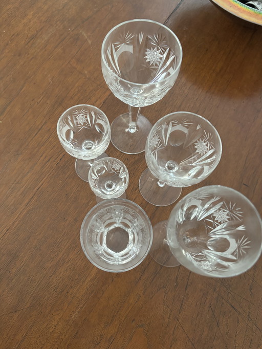 Antique crystal glass dinnerware