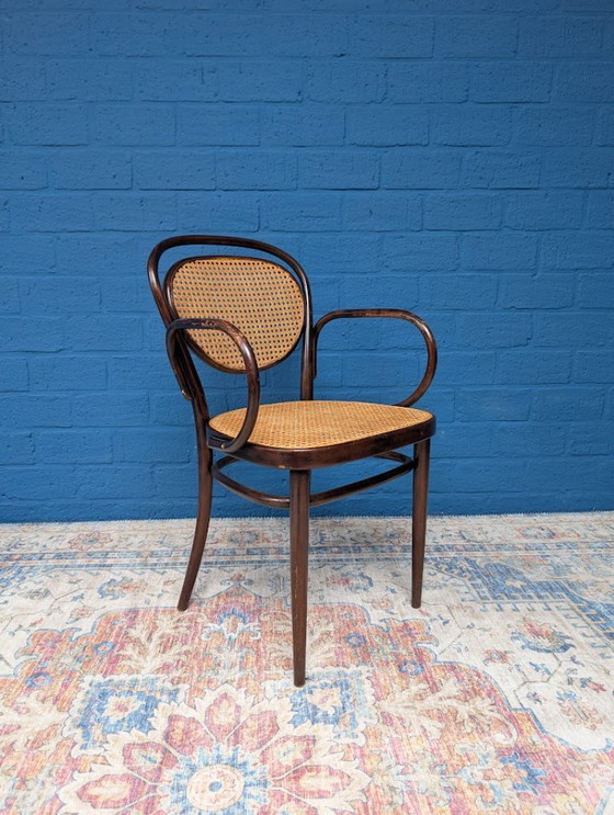 Image 1 of 7x Vintage rattan chairs, model 215r, Thonet