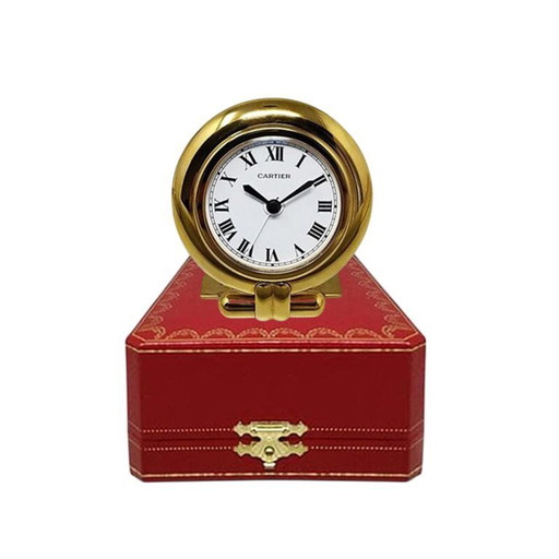 Magnífico despertador Cartier "Colisee" de los años 90. Fabricado en Francia.