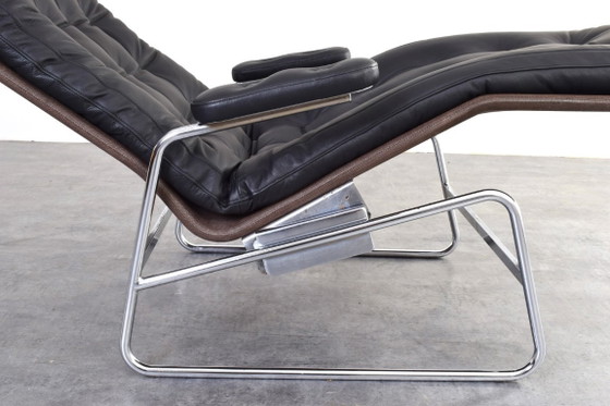 Chaise longue modelo Fenix ​​de piel y cromo de Bauhaus, diseñada por Sam Larsson para Dux. – Leather, Metal (photo 11 of 16)