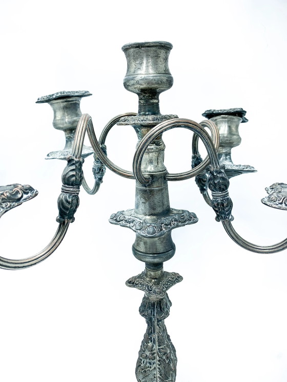 Pair of 1950s Metal Candelabras, Decorative Objects (photo 3 of 5)