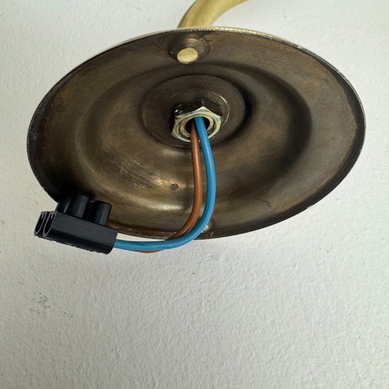 Image 1 of Antique Vintage Opaline Swan Neck Wall Sconce