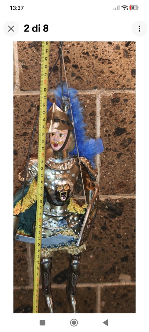 Ancient Sicilian Puppet 40cm – decoratieve objecten, Metal, Textile (photo 2 of 8)