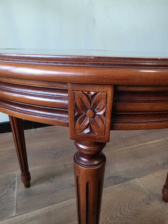 Image 1 of Vintage bijzettafel met Weens vlechtwerk