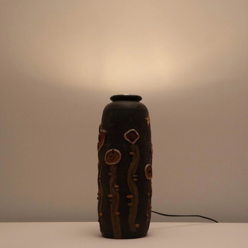 Einzigartige italienische Keramik Steh-/Tischlampe – Dimmbar