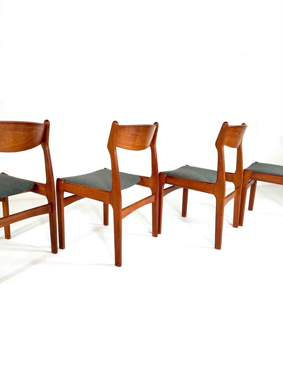 Image 1 of Set van 4 gerestaureerde Deense eetkamerstoelen ‘60